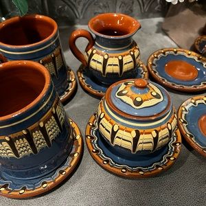 Hand-painted Pottery Earthenware Kitchen Set